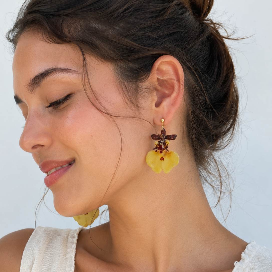 Aretes orquídea Oncidium