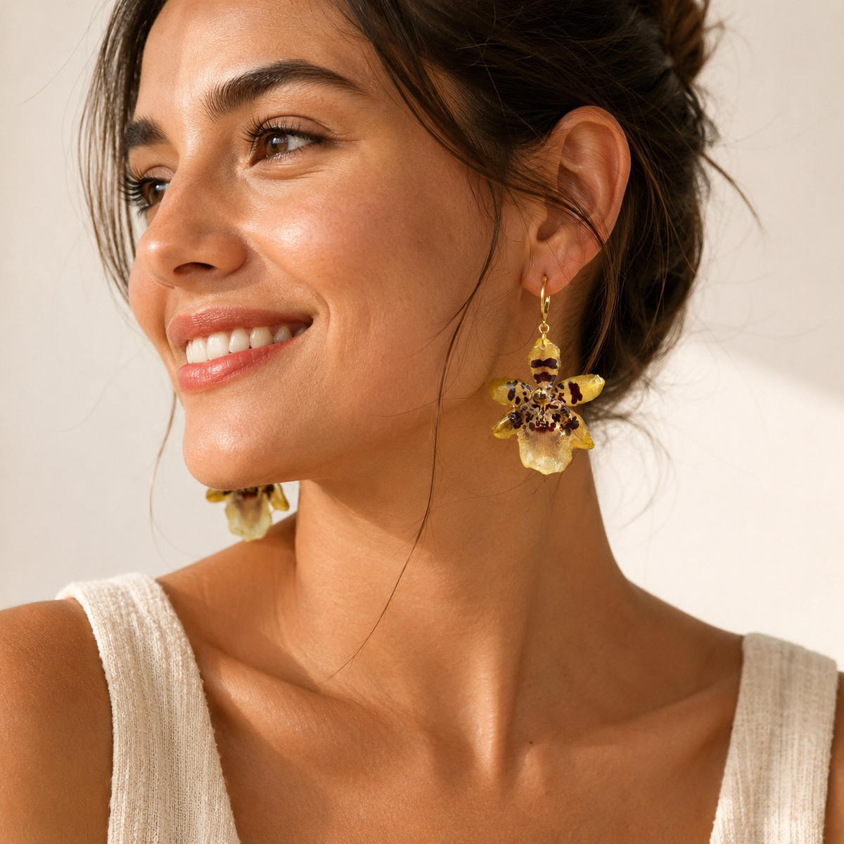 Aretes orquídea Colmanara