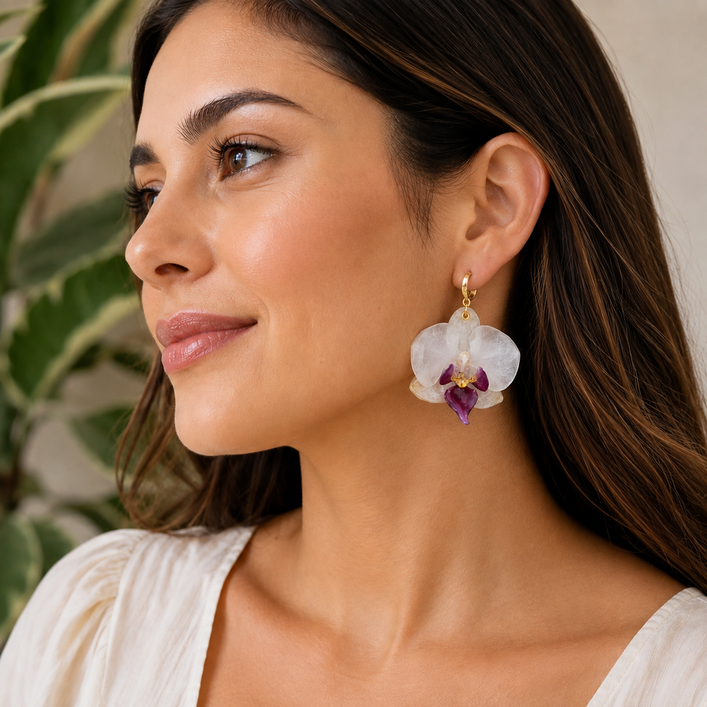 Aretes Orquídea Phalaenopsis