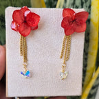 Topos de hortensias rojas con accesorio removibe