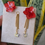 Topos de hortensias rojas con accesorio removibe