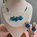 Conjunto Hortensias con piedras de murano