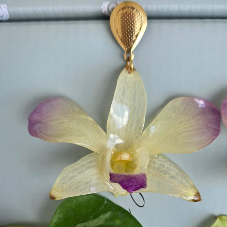 Aretes Orquídea Dendrobium