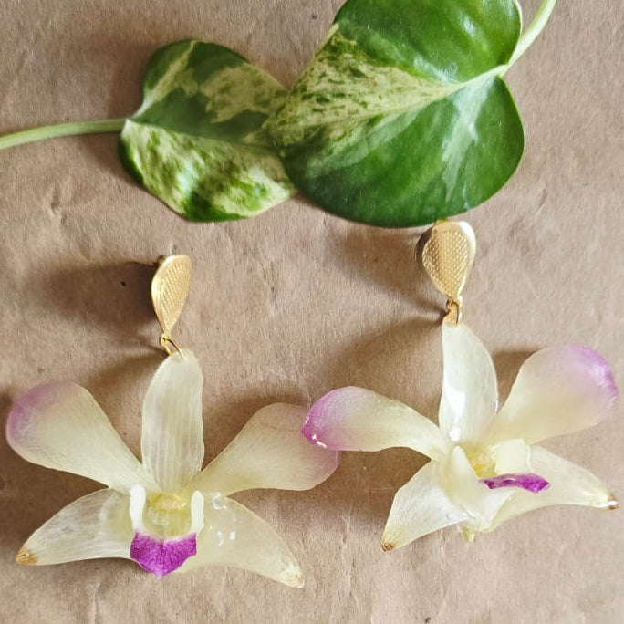 Aretes Orquídea Dendrobium