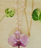 Collar Phalaenopsis con murano y mostacilla