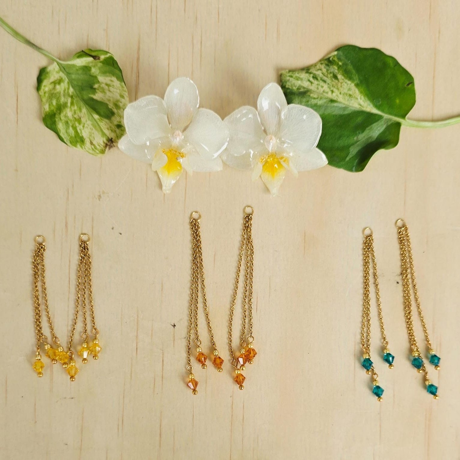 Topo orquídea mini con accesorios removibles en murano