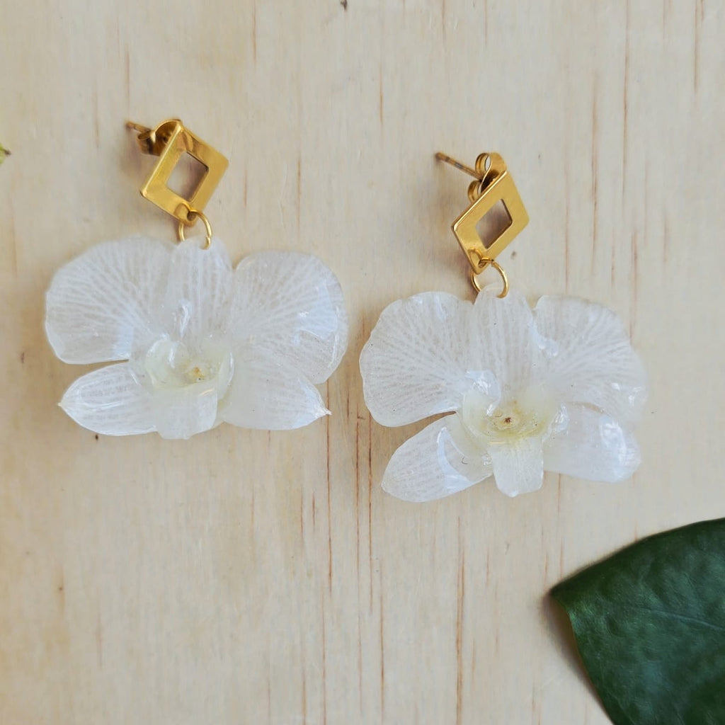 Aretes de orquídea Dendrobium