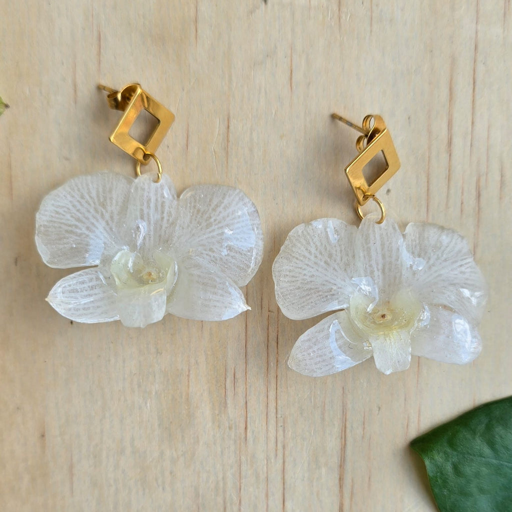 Aretes de orquídea Dendrobium