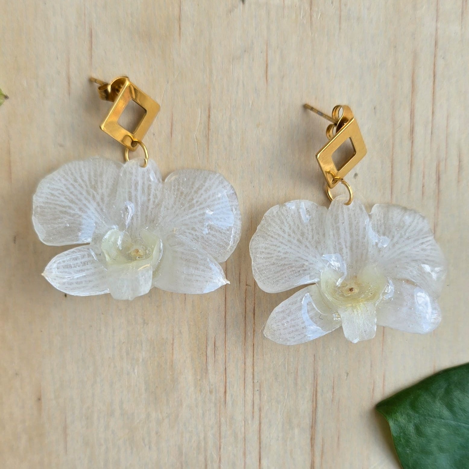 Aretes de orquídea Dendrobium