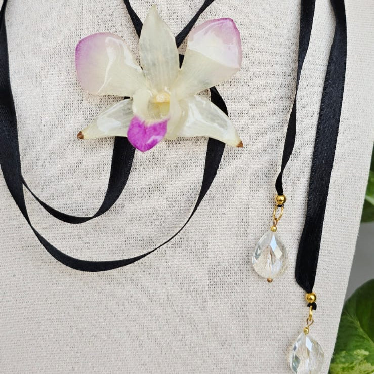 Collar orquídea Dendrobium ajustable