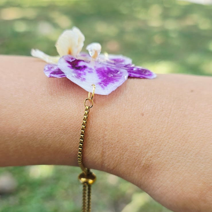 Pulsera ajustable orquídea Phalaenopsis