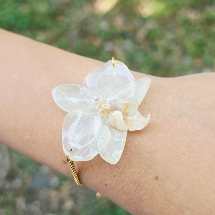 Pulsera ajustable orquídea Phalaenopsis