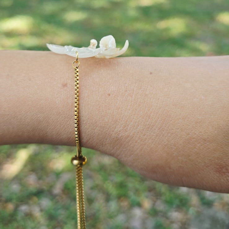 Pulsera ajustable orquídea Phalaenopsis