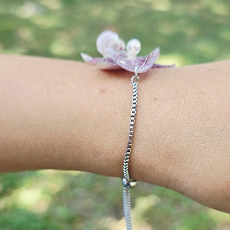 Pulsera ajustable orquídea Phalaenopsis