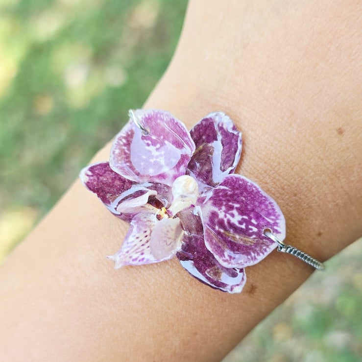 Pulsera ajustable orquídea Phalaenopsis