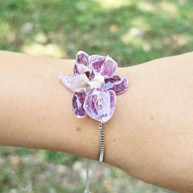 Pulsera ajustable orquídea Phalaenopsis
