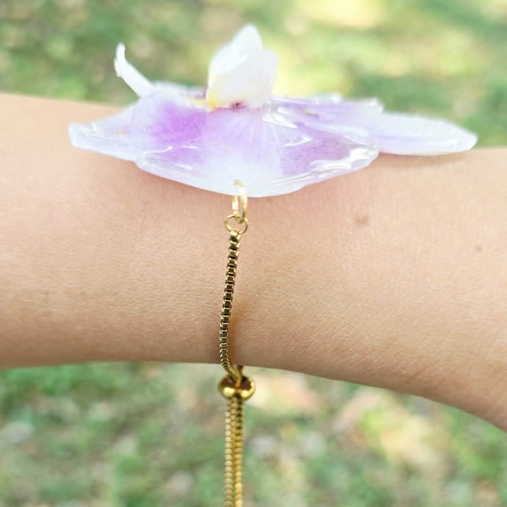 Pulsera ajustable orquídea Phalaenopsis