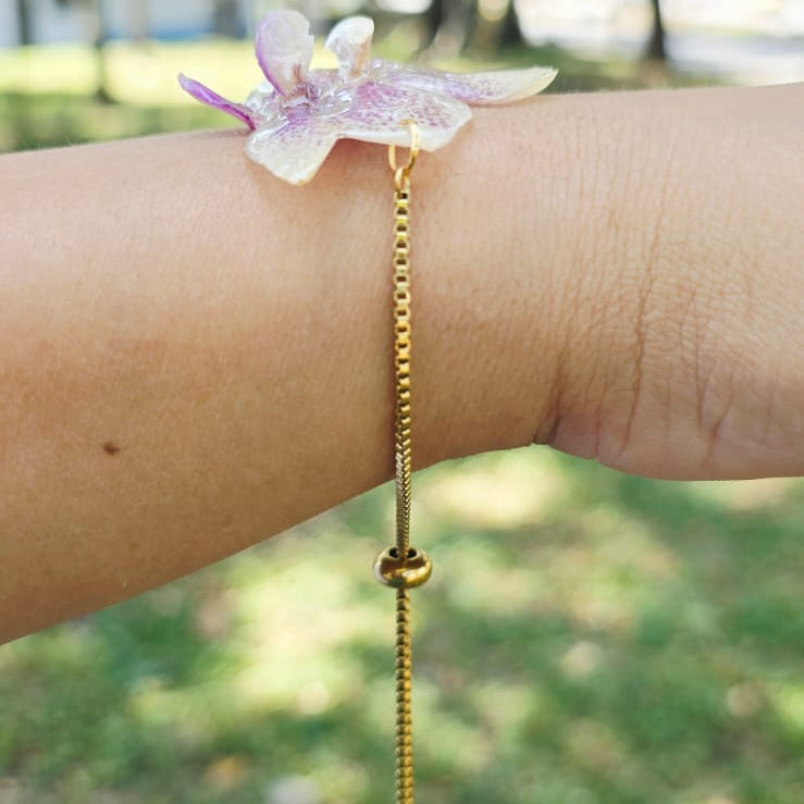 Pulsera ajustable orquídea Phalaenopsis
