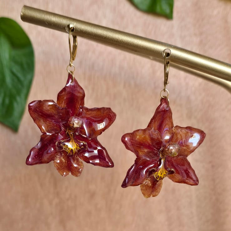 Aretes orquídea Oncidium