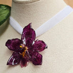 Collar tipo chocker orquídea Odontoglossum