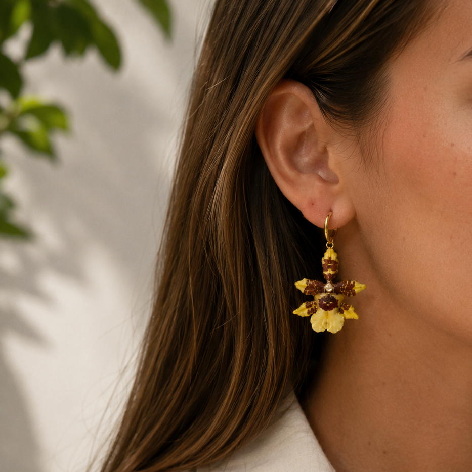 Aretes orquídea Oncidium